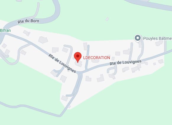 Localisation de LDECORATION sur la Route de Louvignes Carte montrant l'emplacement de LDECORATION sur la Route de Louvignes avec les rues et bâtiments adjacents.